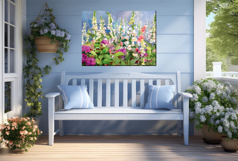 Outdoor Canvas Art 40x30 Foxgloves