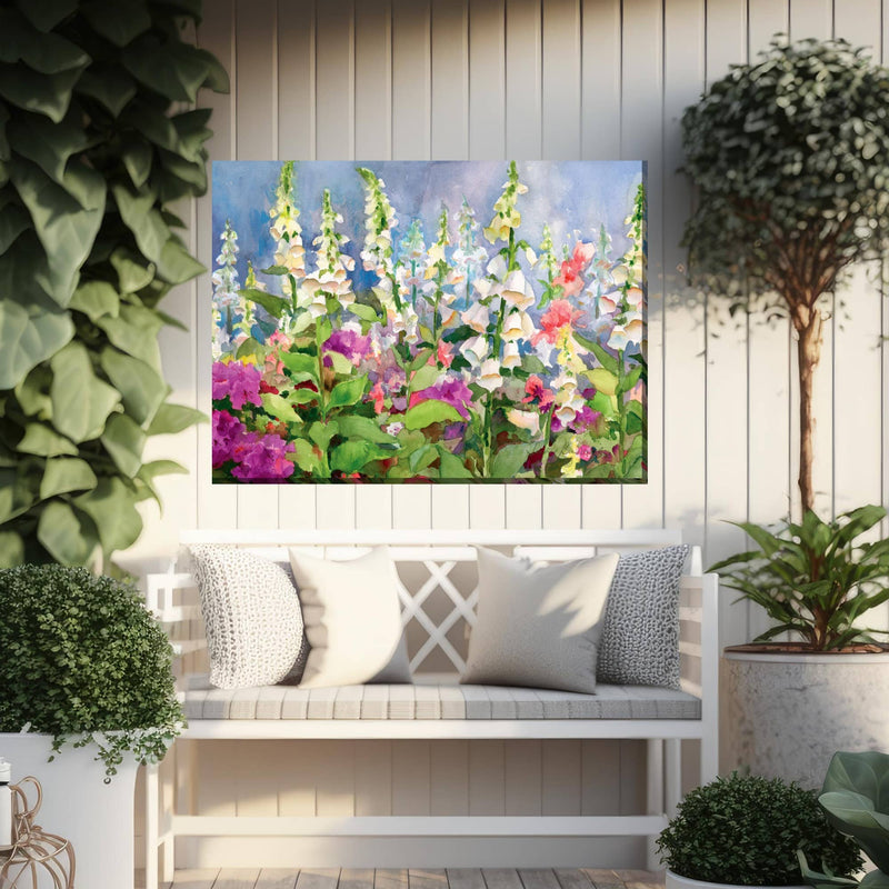 Outdoor Canvas Art 40x30 Foxgloves