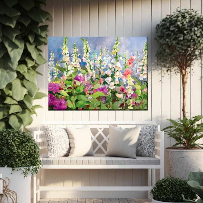 Outdoor Canvas Art 40x30 Foxgloves