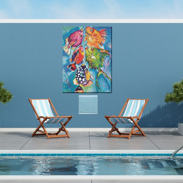 Outdoor Canvas Art 30x40 Red Fish Blue Fish