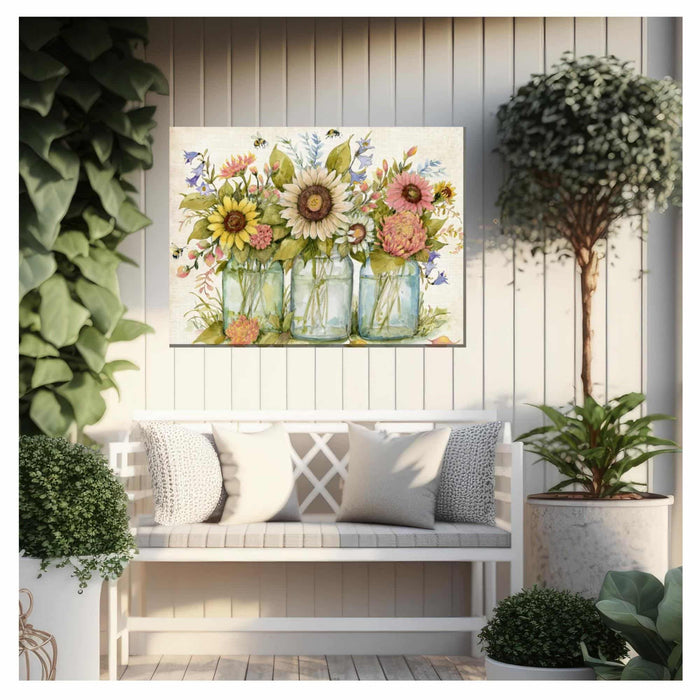 Outdoor Canvas Art 40x30 Buzzing Bouquets