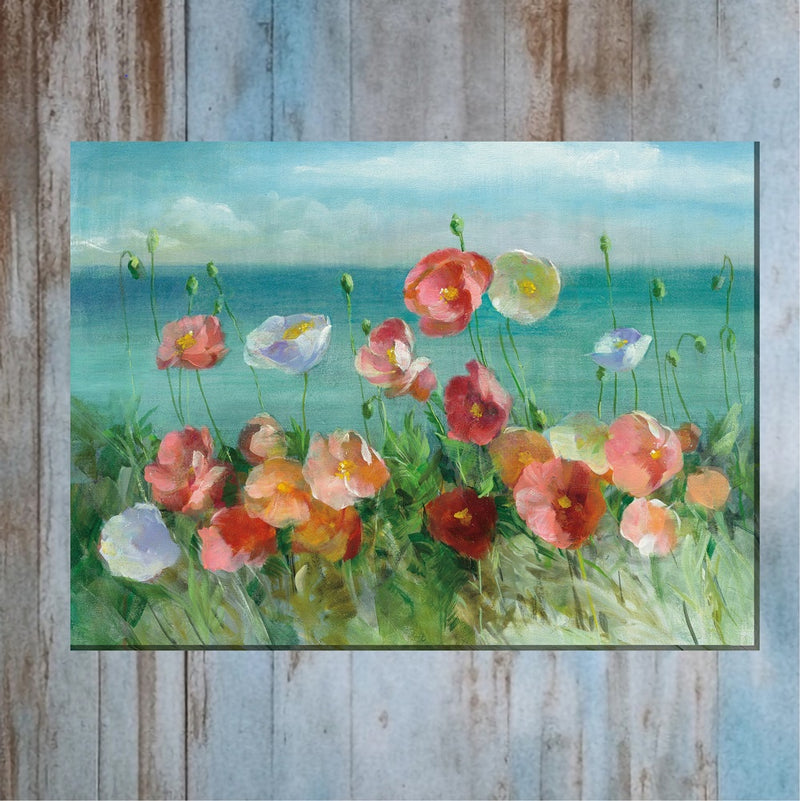 Outdoor Canvas Art 40x30 Seaside Poppies