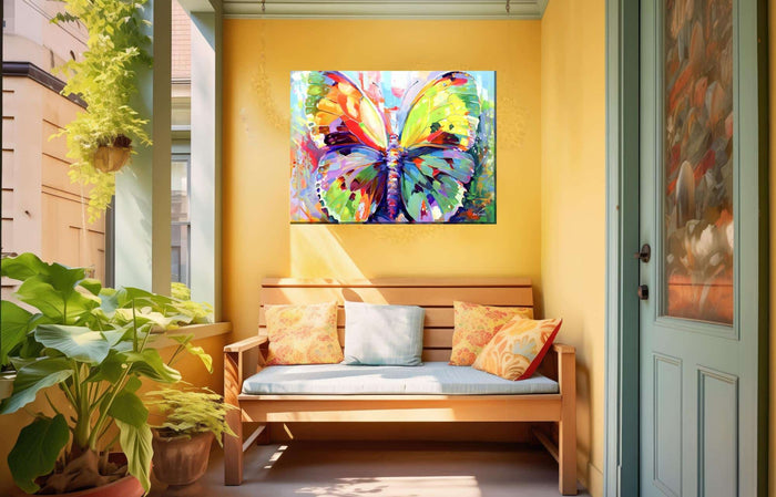 Outdoor Canvas Art 40x30 Bright Butterfly