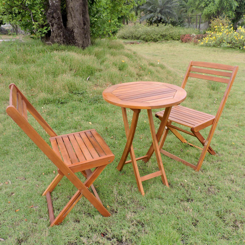 Bistro Set – 3 Piece – Folding - Acacia Wood - Royal Fiji