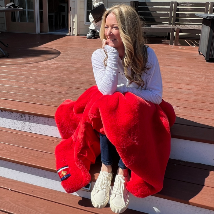 Red Faux Fur Long Lap Blanket