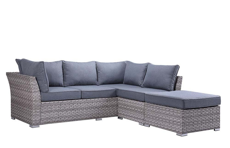 Acme Furniture Laurance Sectional, Gray Fabric & Gray Finish
