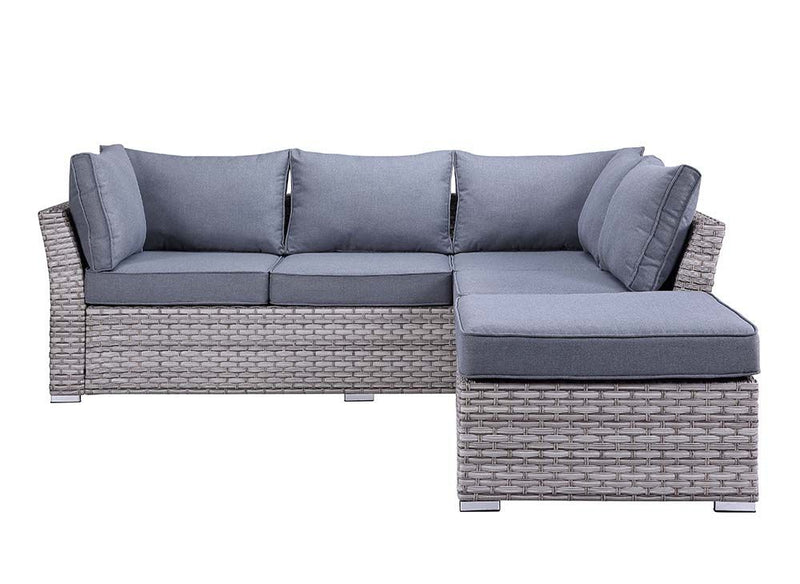 Acme Furniture Laurance Sectional, Gray Fabric & Gray Finish