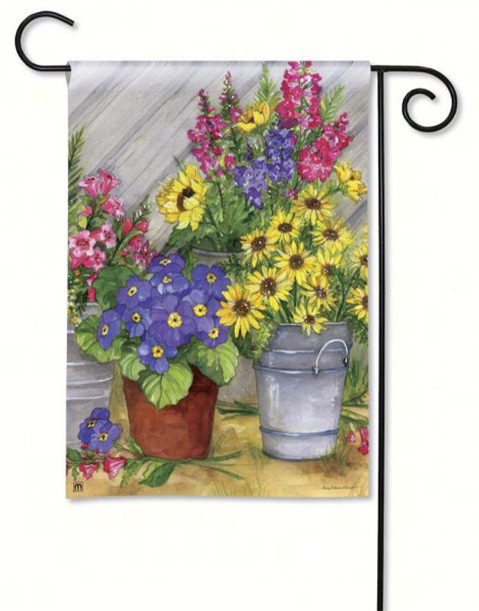 Garden Flag - BreezeArt - Blossom Buckets