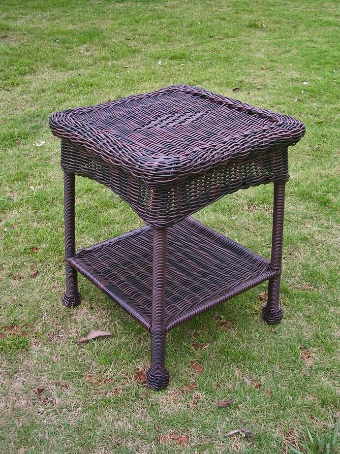 Outdoor Large Side Table – Resin Wicker & Steel – Maui