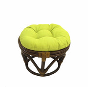 Rattan Ottoman with Outdoor Fabric Cushion - My Backyard Decor