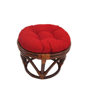 Rattan Ottoman with Outdoor Fabric Cushion - My Backyard Decor