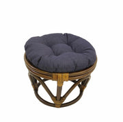 Rattan Ottoman with Outdoor Fabric Cushion - My Backyard Decor