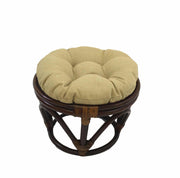 Rattan Ottoman with Outdoor Fabric Cushion - My Backyard Decor