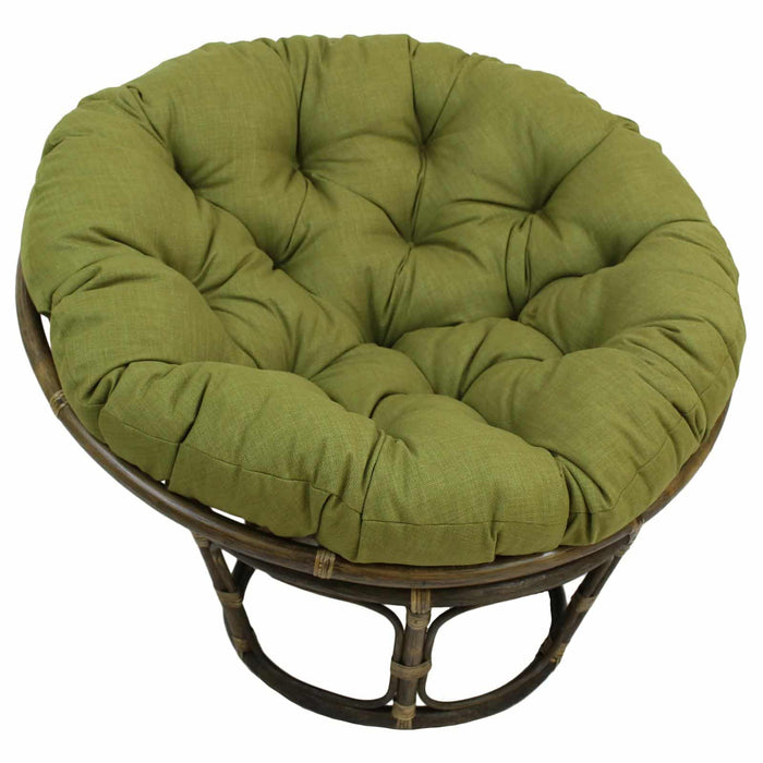 Rattan Papasan Chair with Solid Outdoor Fabric