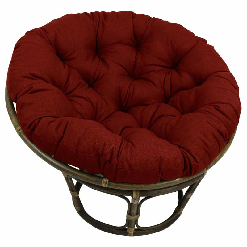 Rattan Papasan Chair with Solid Outdoor Fabric