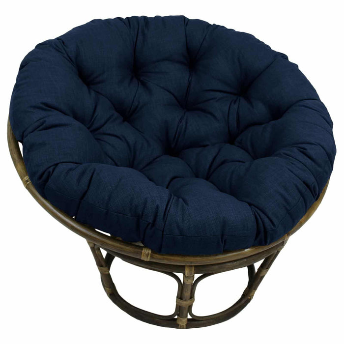 Rattan Papasan Chair with Solid Outdoor Fabric
