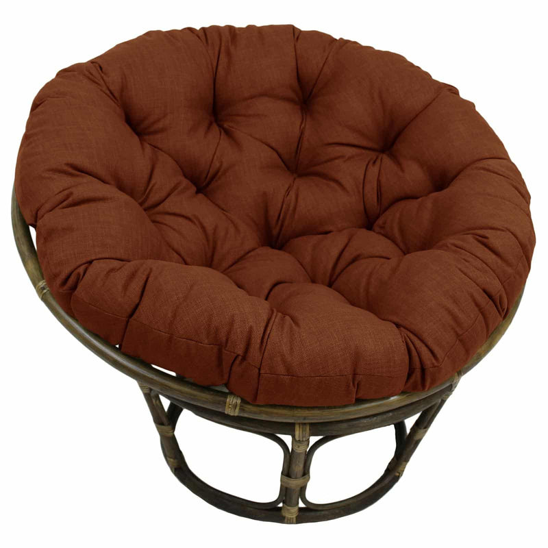 Rattan Papasan Chair with Solid Outdoor Fabric