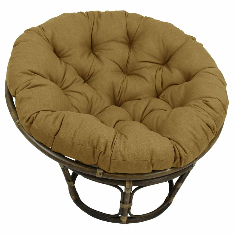 Rattan Papasan Chair with Solid Outdoor Fabric
