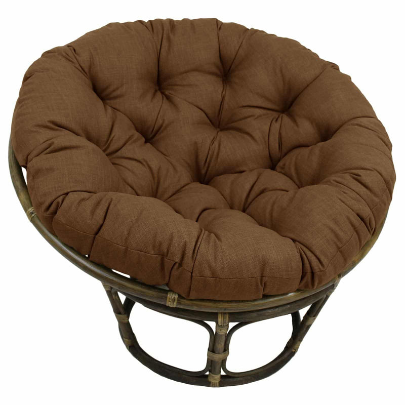 Rattan Papasan Chair with Solid Outdoor Fabric