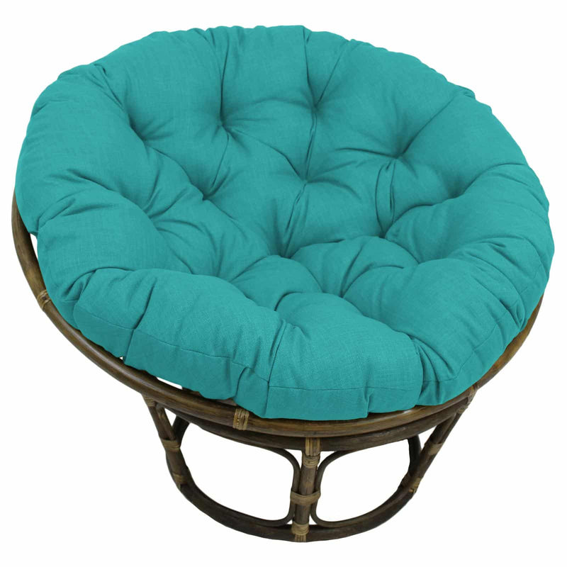 Rattan Papasan Chair with Solid Outdoor Fabric