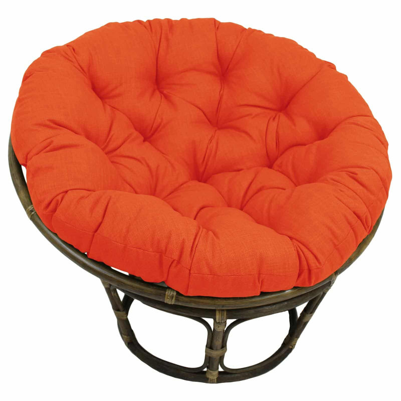 Rattan Papasan Chair with Solid Outdoor Fabric