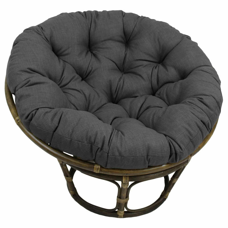 Rattan Papasan Chair with Solid Outdoor Fabric