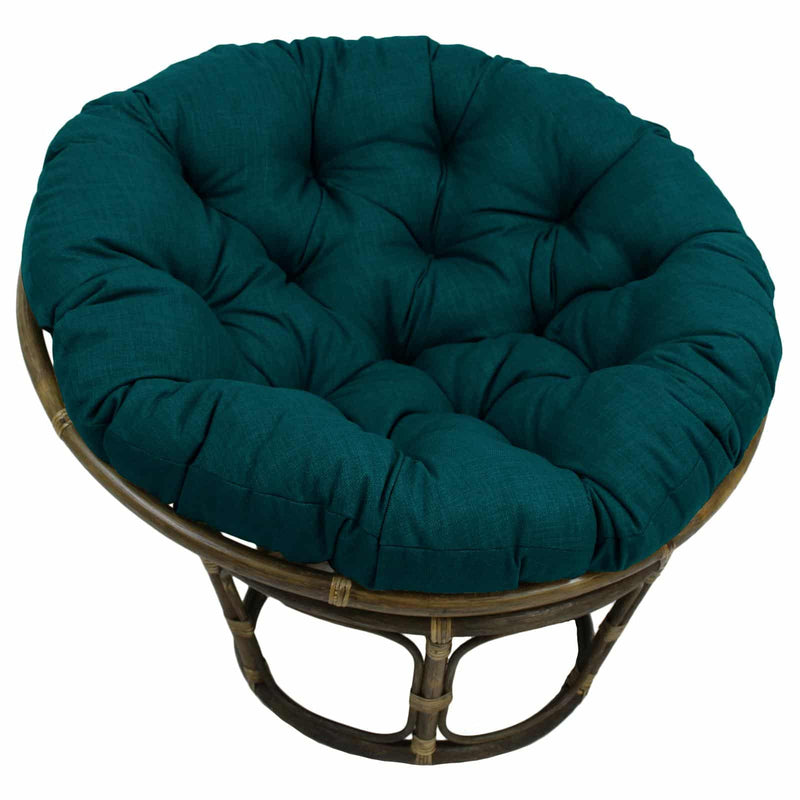 Rattan Papasan Chair with Solid Outdoor Fabric