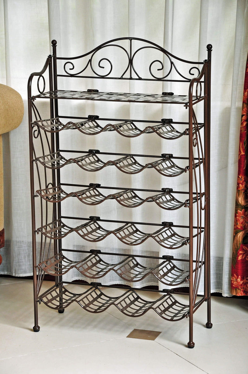 24 Bottle Wine Rack – Powder Coated Iron - Mandalay - My Backyard Decor