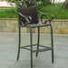 Bistro Bar Height Chairs Set of 2 – Resin Wicker & Steel -- Valencia - My Backyard Decor