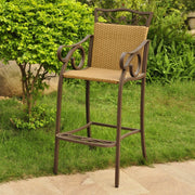 Bistro Bar Height Chairs Set of 2 – Resin Wicker & Steel -- Valencia - My Backyard Decor