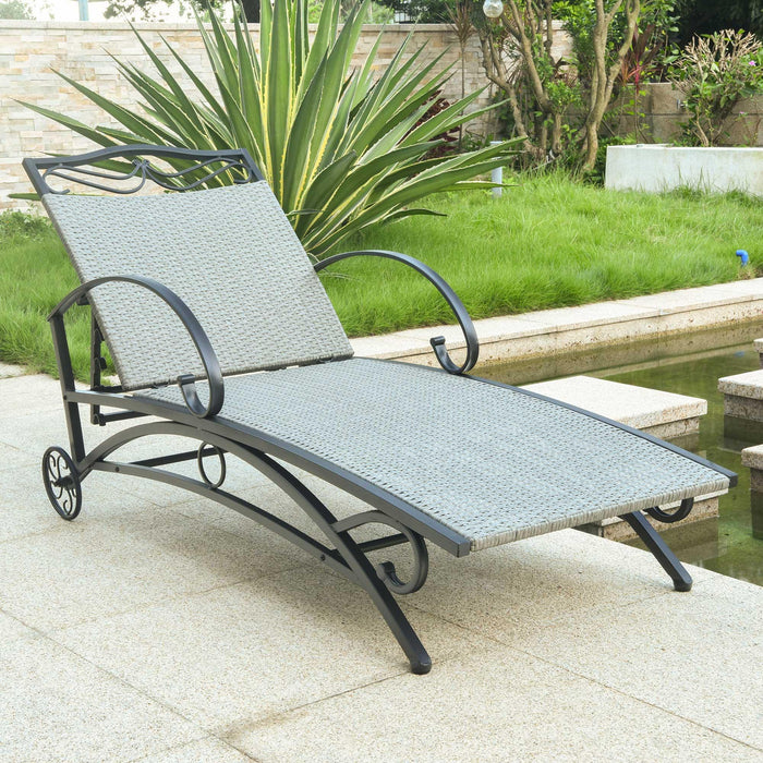 Chaise Lounge – Resin Wicker & Steel – Valencia - My Backyard Decor