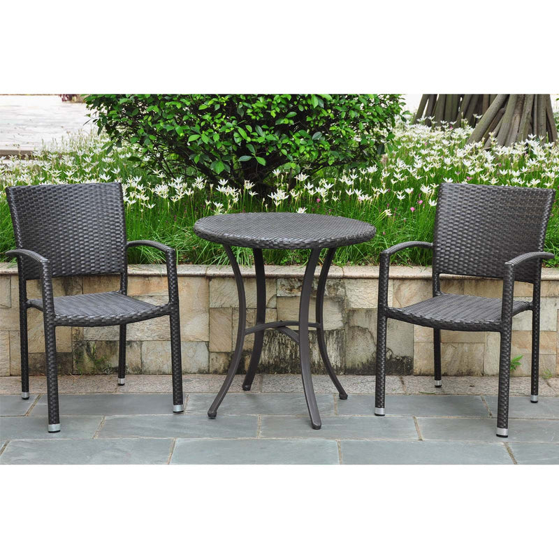 Bistro Set – 3 Piece – Resin Wicker & Powder Coated Aluminum - Barcelona
