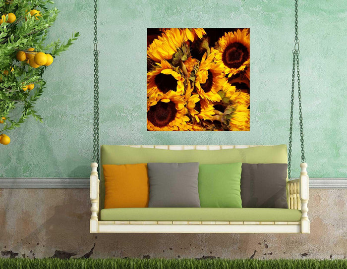 Outdoor Canvas Art 24x24 Rustic Sunflowers - My Backyard Decor
