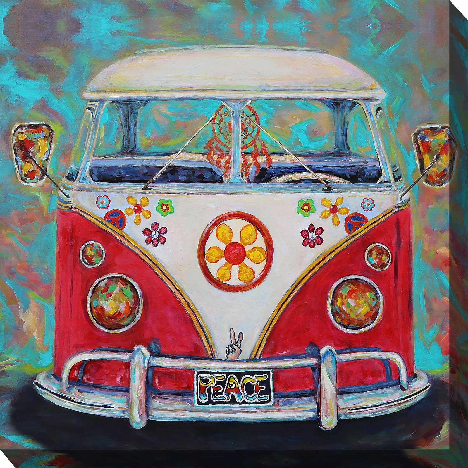 Outdoor Canvas Art 24x24 Hippy Van — My Backyard Decor