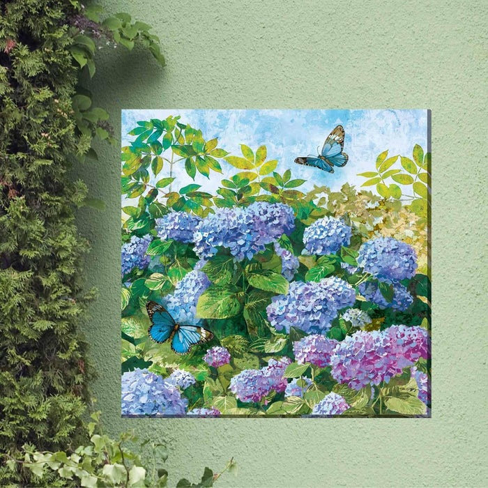 Outdoor Canvas Art 24x24 Butterfly Blues - My Backyard Decor