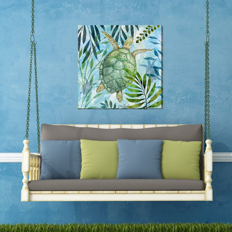 Outdoor Canvas Art 24x24 Coastal Turtle
