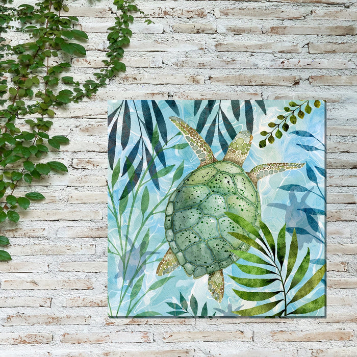 Outdoor Canvas Art 24x24 Coastal Turtle