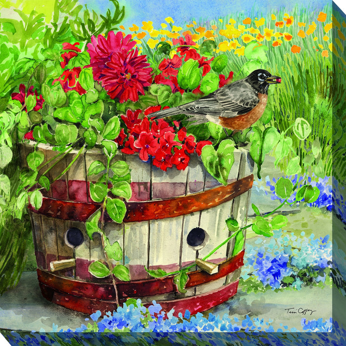 Outdoor Canvas Art 24x24 Robin Nest