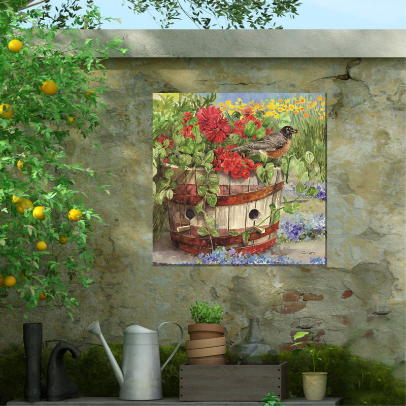 Outdoor Canvas Art 24x24 Robin Nest