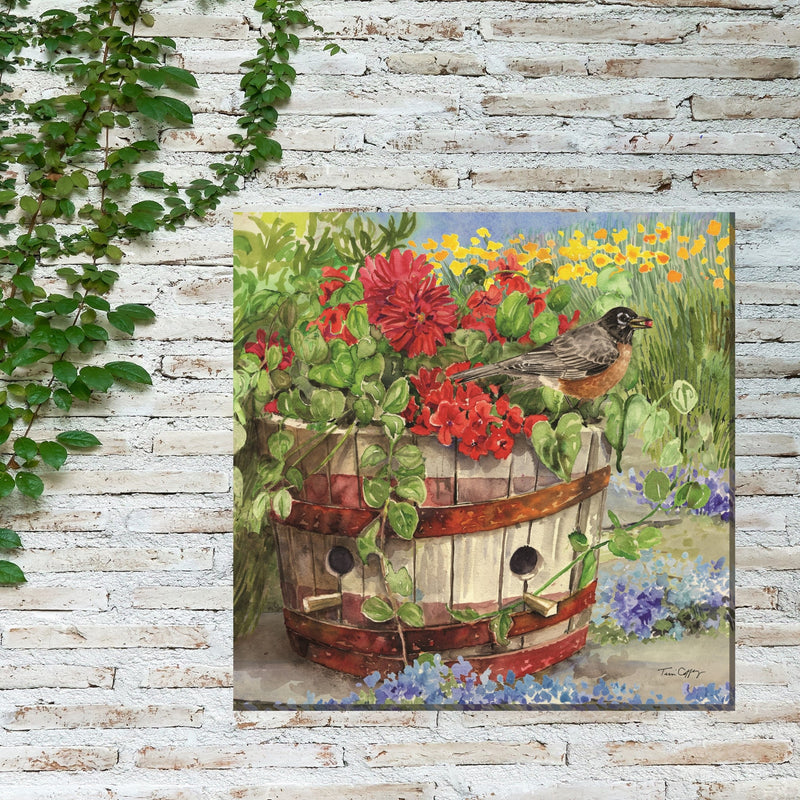 Outdoor Canvas Art 24x24 Robin Nest