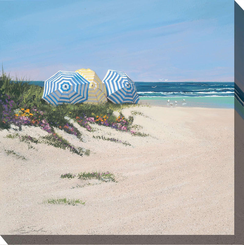 Outdoor Canvas Art 24x24 Beach Umbrellas - My Backyard Decor