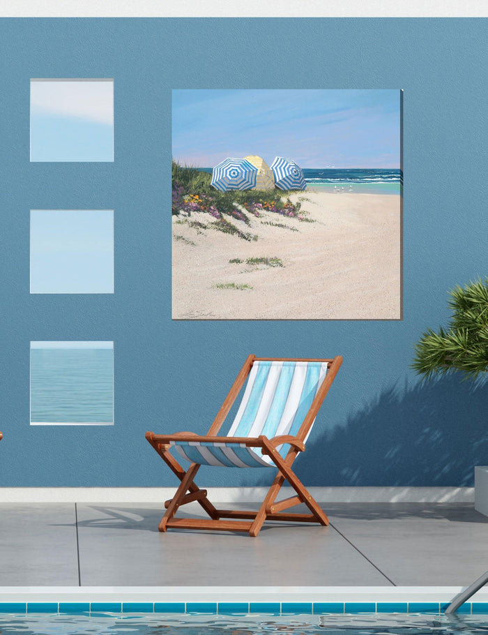 Outdoor Canvas Art 24x24 Beach Umbrellas - My Backyard Decor