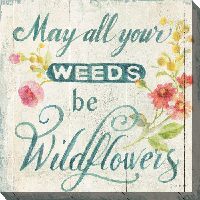 Outdoor Canvas Art 24x24 Wildflower Words - My Backyard Decor