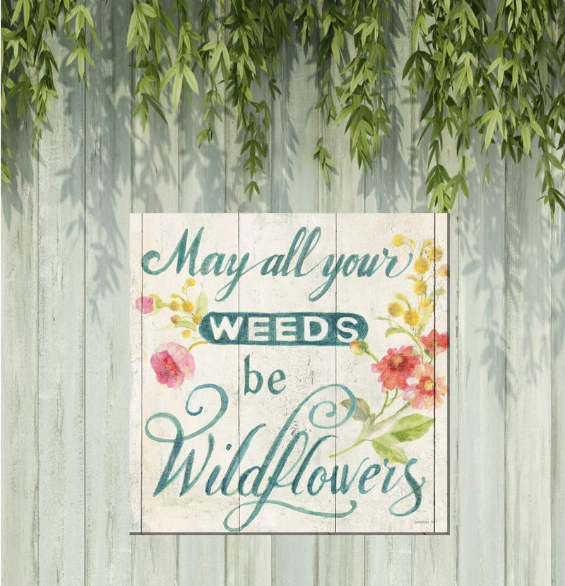 Outdoor Canvas Art 24x24 Wildflower Words - My Backyard Decor