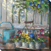 Outdoor Canvas Art 24x24 Pansy Basket - My Backyard Decor