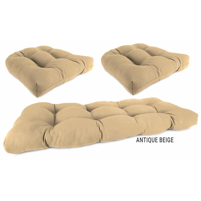 Outdoor Custom Wicker Cushions – 3-Piece – Spun Polyester, Knife Edge - My Backyard Decor
