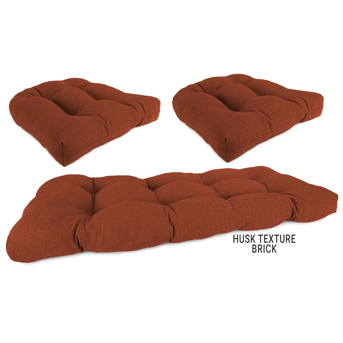 Outdoor Custom Wicker Cushions – 3-Piece – Spun Polyester, Knife Edge - My Backyard Decor