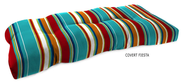 Outdoor Custom Wicker Settee Cushion – Deep Seat – Spun Polyester - My Backyard Decor