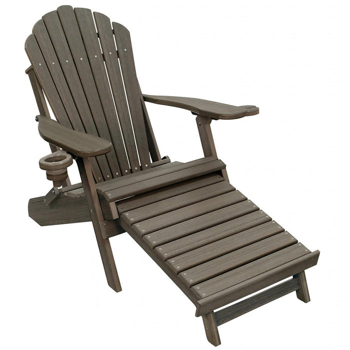 Deluxe Adirondack Chair with Footrest Poly Lumber Made in the USA - My Backyard Decor