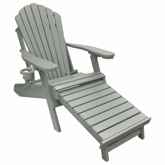 Deluxe Adirondack Chair with Footrest Poly Lumber Made in the USA - My Backyard Decor